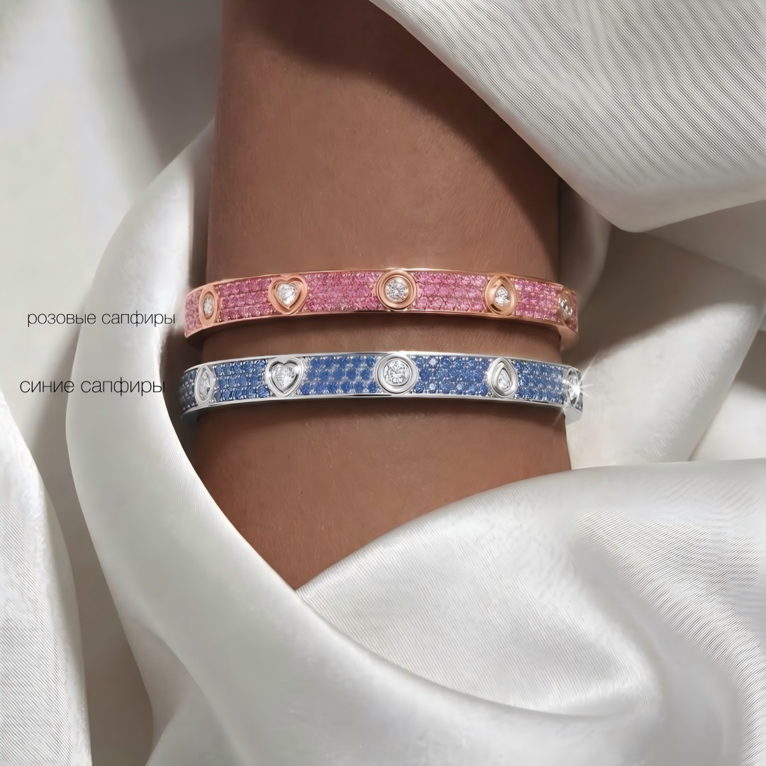 [Dawnora Jewelry]2026 PAVE GEMSTONE LOVE BRACELET 6.1MM 10 DIAMONDS