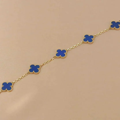 [Dawnora Jewelry] CLOVER 5 MOTIF BLUE AGATE BRACELET COLLECTION