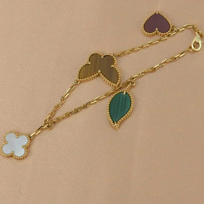 [Dawnora Jewelry]LUCKY SPRING 5 MOTIF GOLD BRACELET