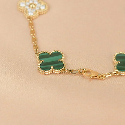 [Dawnora Jewelry] CLOVER 5 MOTIF MALACHITE BRACELET COLLECTION