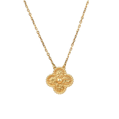 [Dawnora Jewelry]CLOVER 15MM  BRONZING NECKLACE