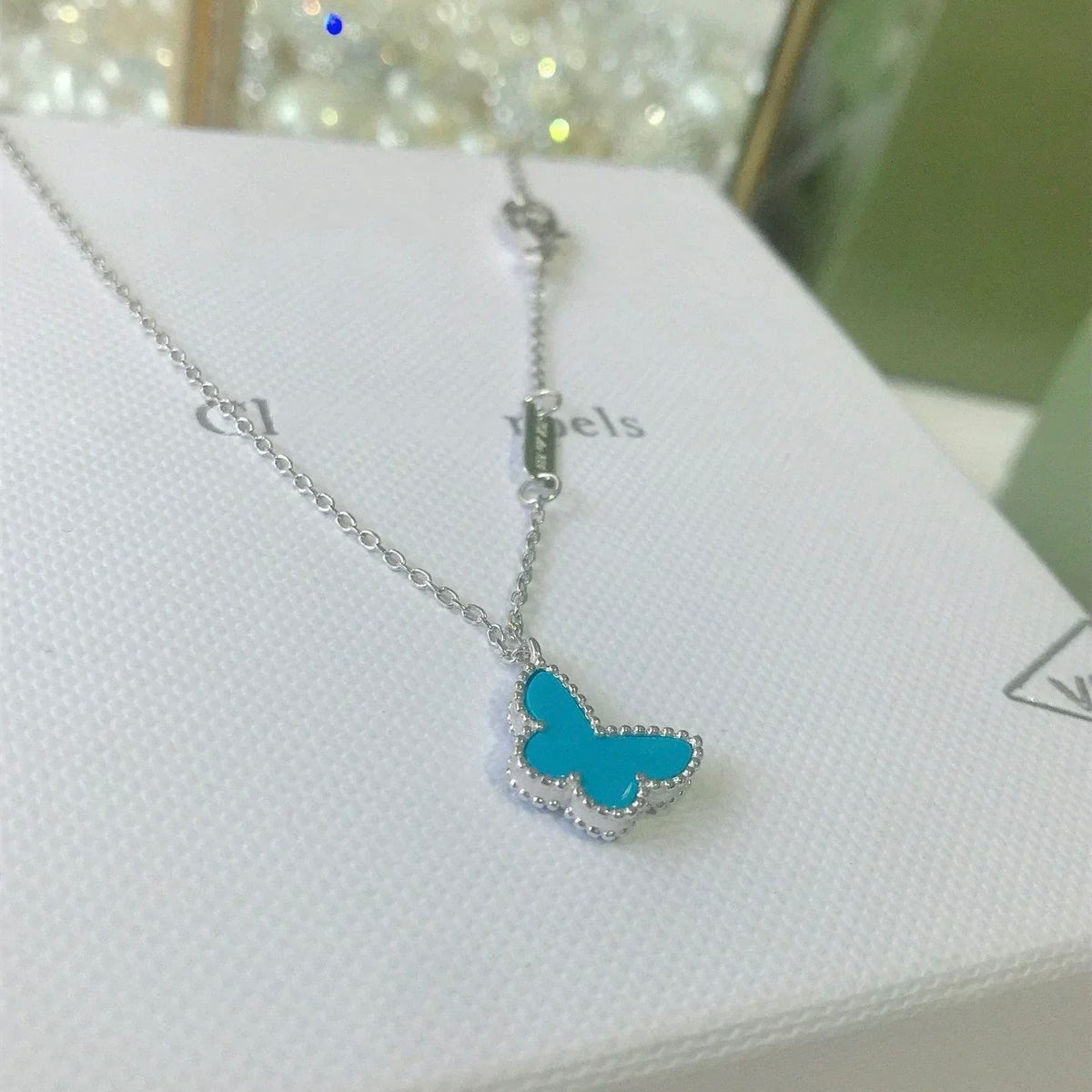 [Dawnora Jewelry]BUTTERFLY TURQUOISE BUTTERFLY BRACELET SILVER