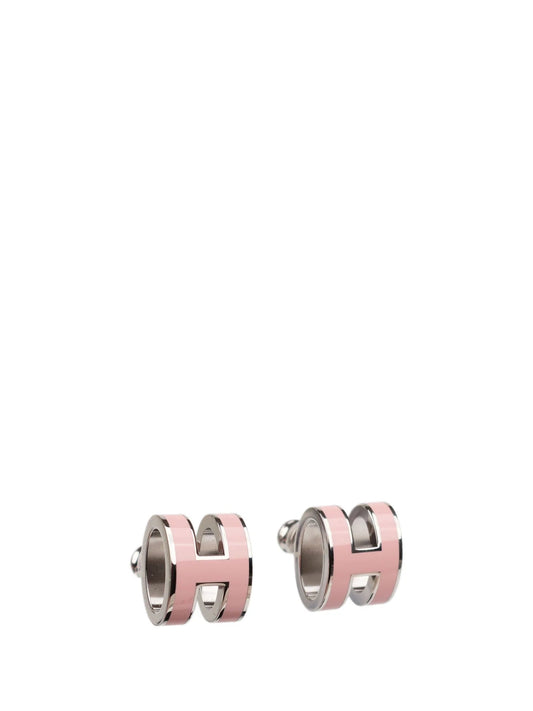 [Dawnora Jewelry]MINI POP H SILVER EARRINGS PINK