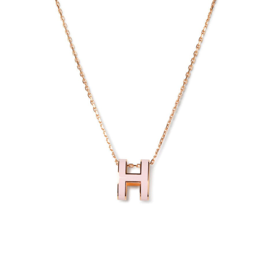 [Dawnora Jewelry]POP H PEDANT PINK GOLD