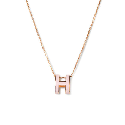 [Dawnora Jewelry]POP H PEDANT PINK GOLD