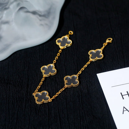 [Dawnora Jewelry]CLOVER 5 MOTIF ROCK CRYSTAL BRACELET