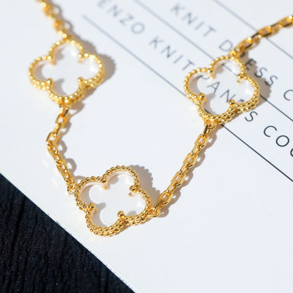 [Dawnora Jewelry]CLOVER 5 MOTIF ROCK CRYSTAL BRACELET