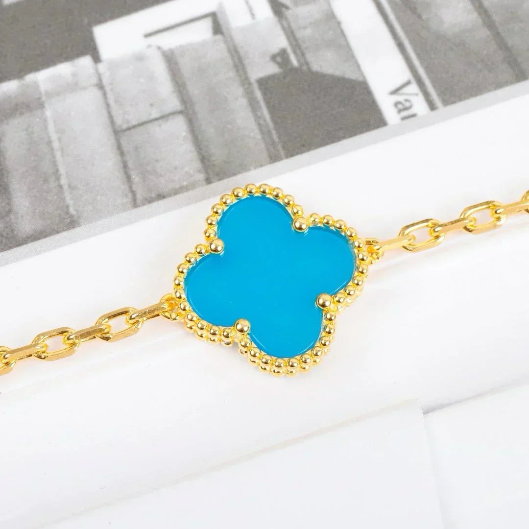 [Dawnora Jewelry] CLOVER 5 MOTIF TURQUOISE BRACELET COLLECTION