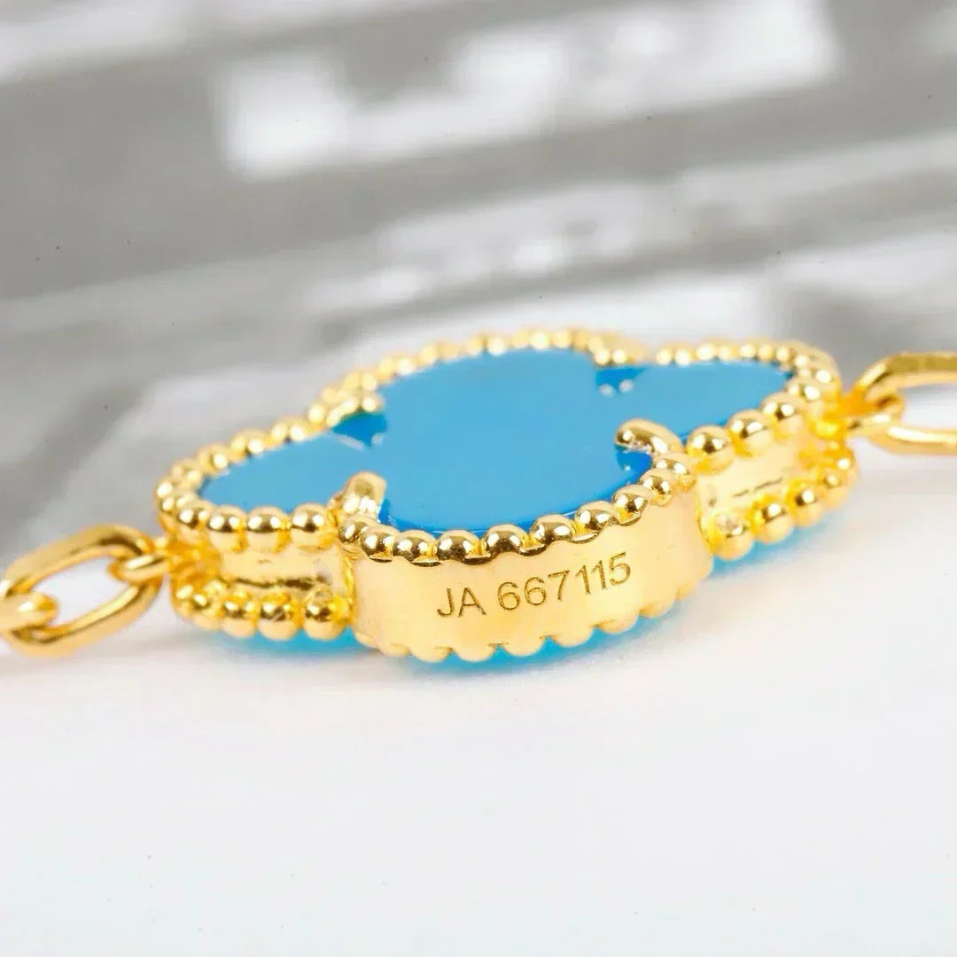 [Dawnora Jewelry] CLOVER 5 MOTIF TURQUOISE BRACELET COLLECTION
