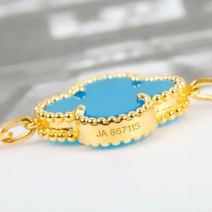 [Dawnora Jewelry] CLOVER 5 MOTIF TURQUOISE BRACELET COLLECTION