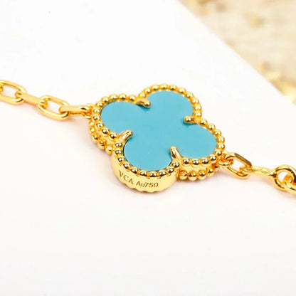 [Dawnora Jewelry] CLOVER 5 MOTIF TURQUOISE BRACELET COLLECTION