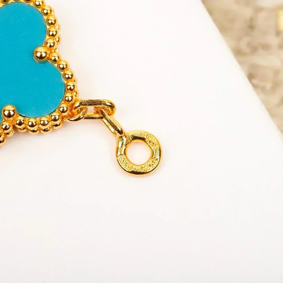 [Dawnora Jewelry] CLOVER 5 MOTIF TURQUOISE BRACELET COLLECTION