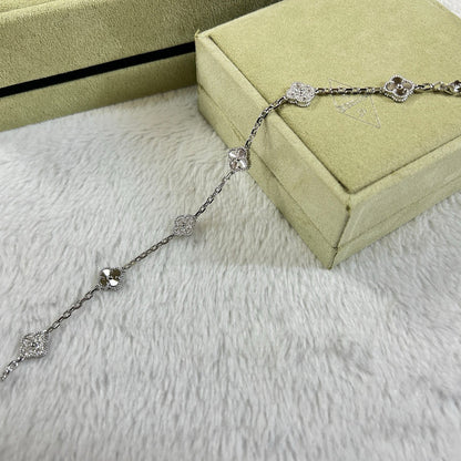 [Dawnora Jewelry]CLOVER 6 MOTIF DIAMOND LASER BRACELET