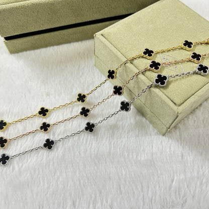 [Dawnora Jewelry]CLOVER 6 MOTIF  ONYXS BRACELET