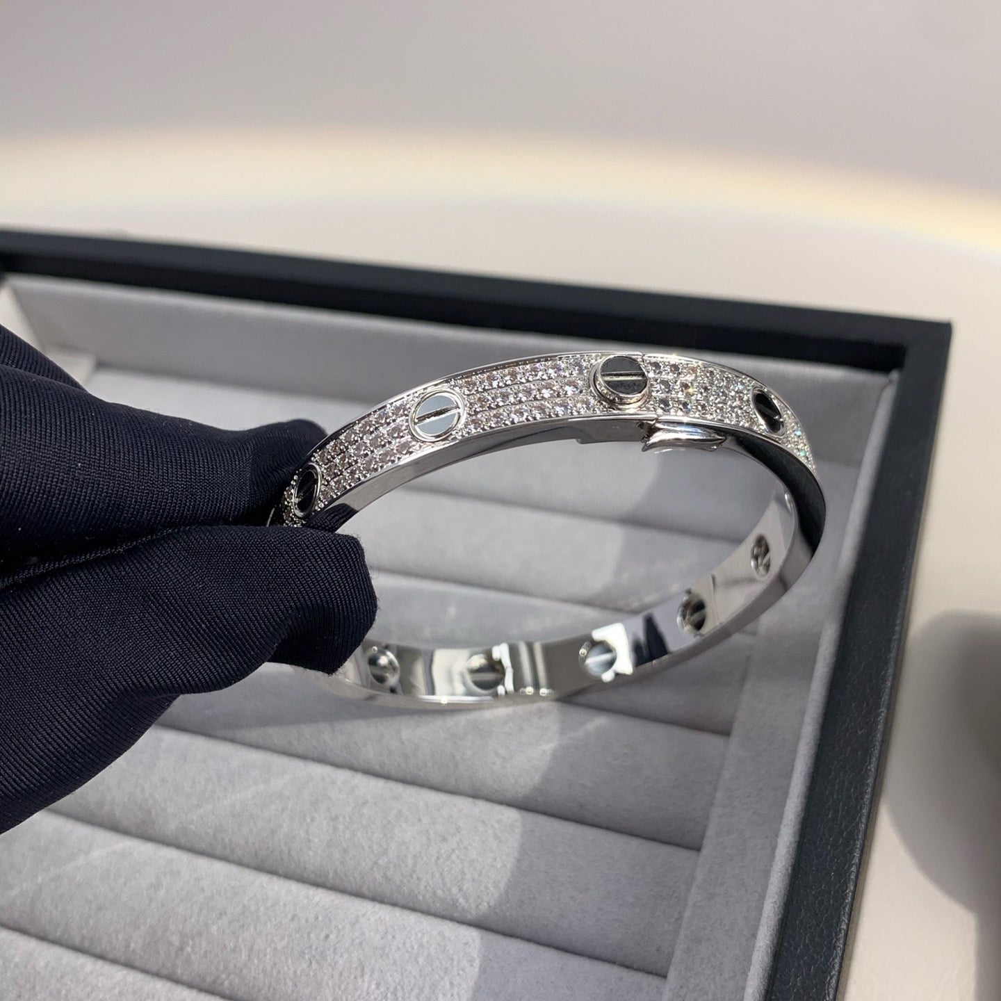 [Dawnora Jewelry]LOVE BRACELET 6.1MM DIAMOND-PAVED CERAMIC