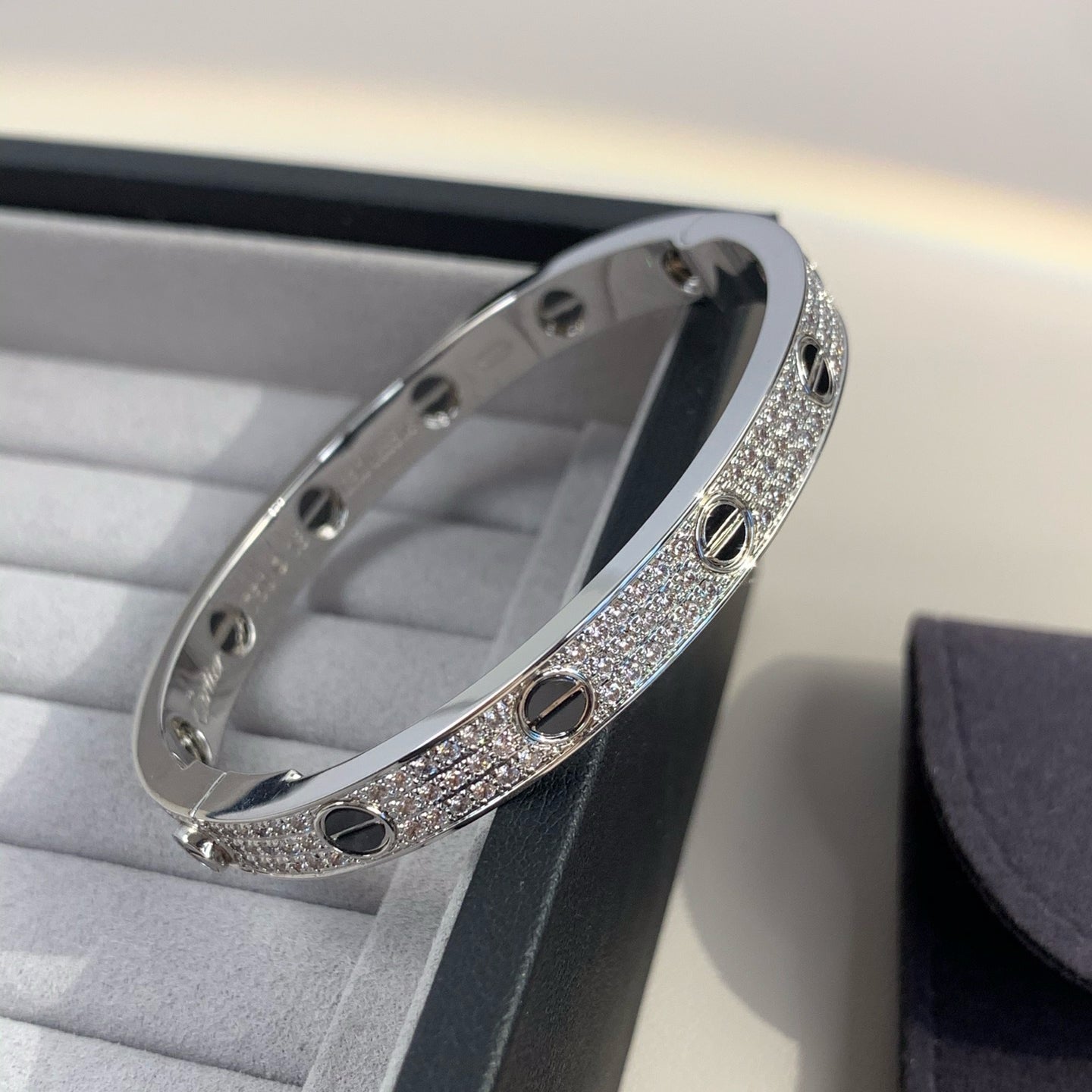 [Dawnora Jewelry]LOVE BRACELET 6.1MM DIAMOND-PAVED CERAMIC