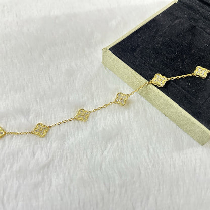 [Dawnora Jewelry]CLOVER 6 MOTIF DIAMOND BRACELET
