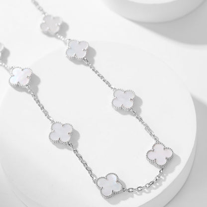 [Dawnora Jewelry]CLOVER 10 MOTIFS WHITE MOTHER OF PEARL NECKLACE
