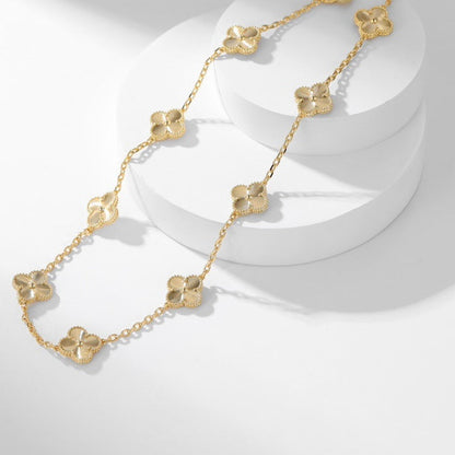 [Dawnora Jewelry]CLOVER 10 MOTIFS LASER NECKLACE