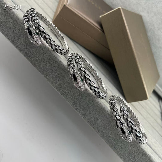 [Dawnora Jewelry】NEW OBSIDIAN & DIAMOND SERPENT BRACELET