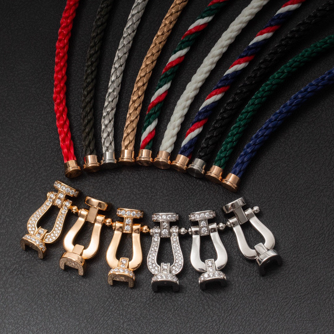 [Dawnora Jewelry]FORCE LARGE HORSESHOE HALF DIAMOND BRACELET GOLD