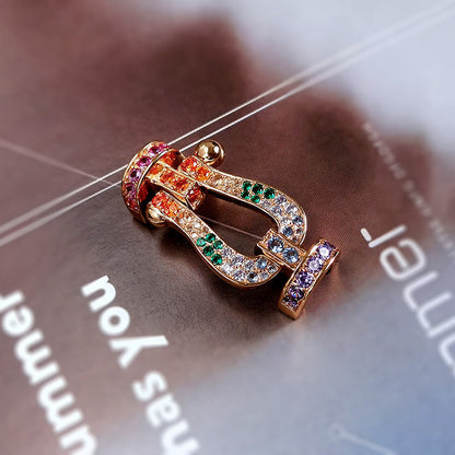 [Dawnora Jewelry]FORCE LARGE HORSESHOE  COLORED DIAMOND BRACELET ROSE GOLD