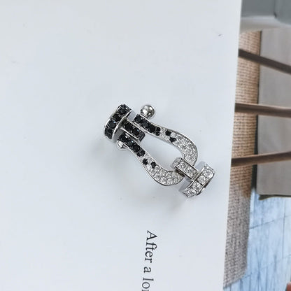 [Dawnora Jewelry]FORCE LARGE HORSESHOE BLACK WHITE DIAMOND BRACELET ROSE GOLD