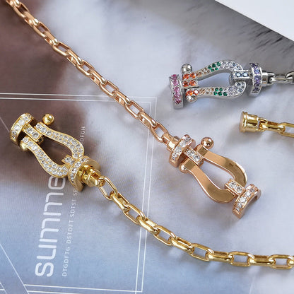 [Dawnora Jewelry]FORCE LARGE HORSESHOE CLASP  METAL BRACELET
