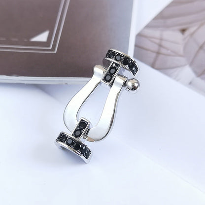 [Dawnora Jewelry]FORCE LARGE HORSESHOE BLACK DIAMOND BRACELET SILVER