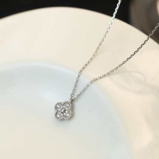 [Dawnora Jewelry]CLOVER MINI 9.5MM PENDANT DIAMOND NECKLACE