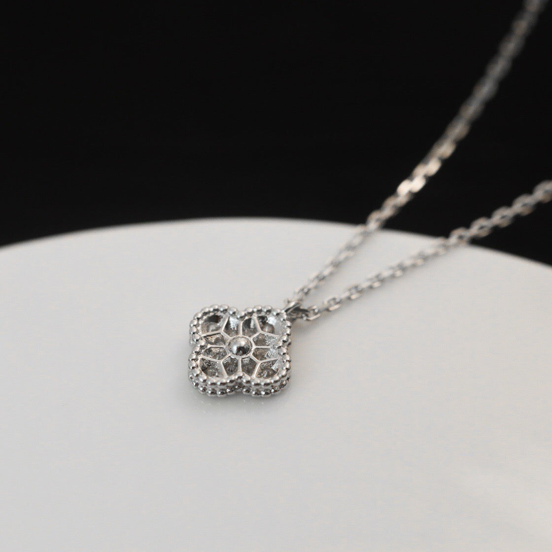 [Dawnora Jewelry]CLOVER MINI 9.5MM PENDANT DIAMOND NECKLACE