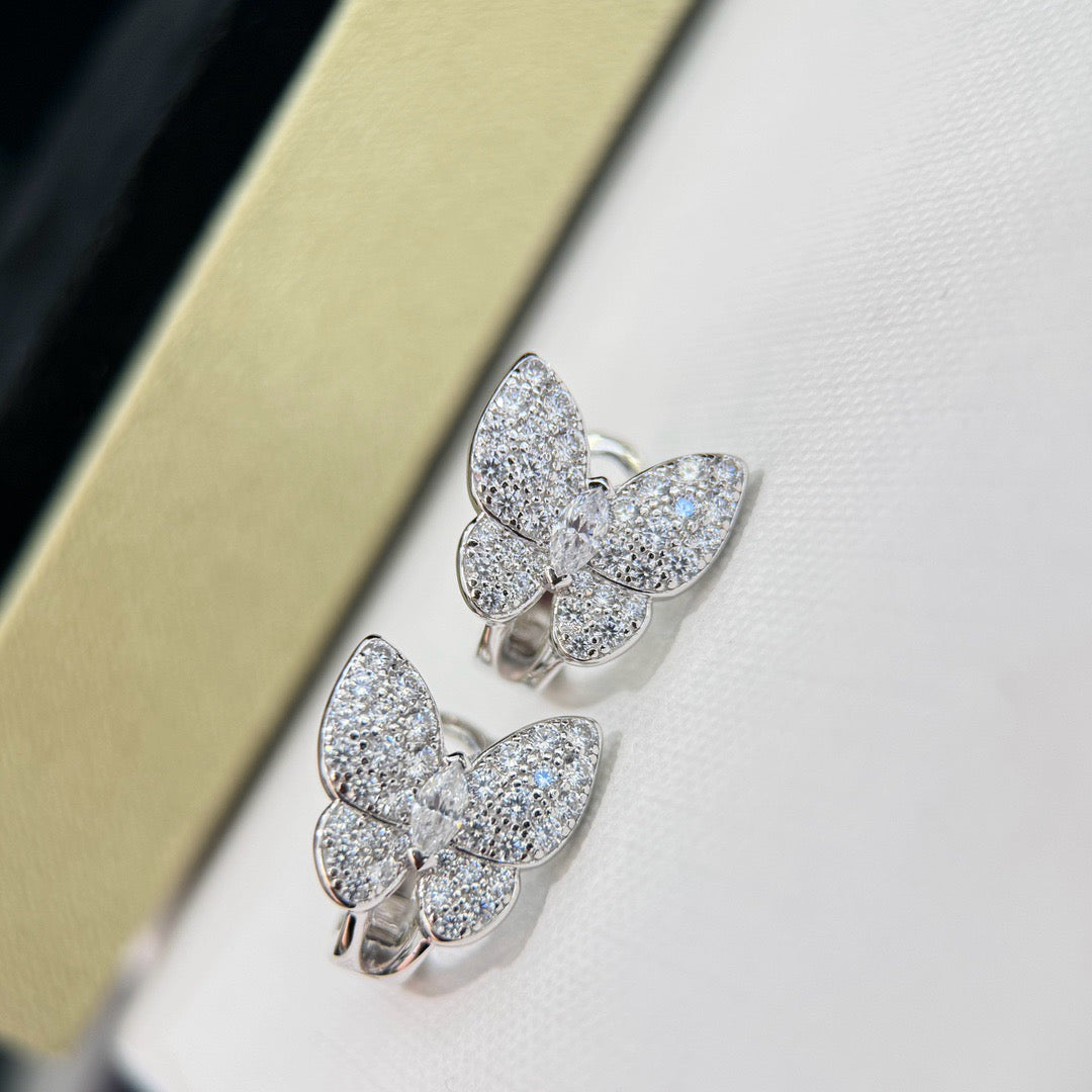 [Dawnora Jewelry]BUTTERFLY ALL DIAMOND EARRINGS