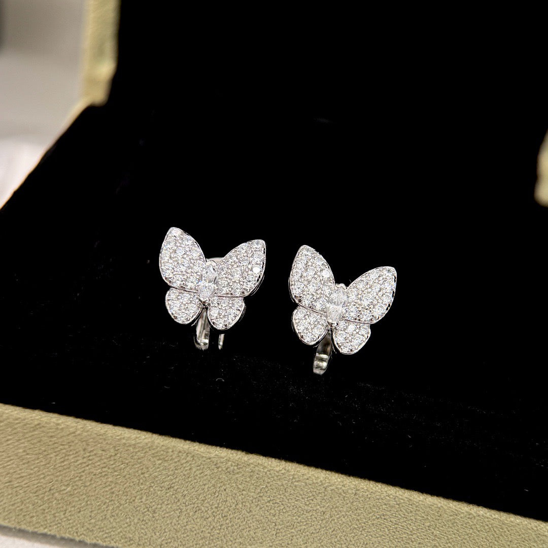 [Dawnora Jewelry]BUTTERFLY ALL DIAMOND EARRINGS
