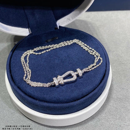 [Dawnora Jewelry]FORCE SMALL HORSESHOE  DIAMOND CHAIN ROPE BRACELET