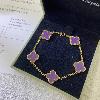 [Dawnora Jewelry] CLOVER 5 MOTIF VIOLET BRACELET COLLECTION