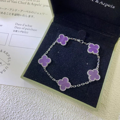 [Dawnora Jewelry] CLOVER 5 MOTIF VIOLET BRACELET COLLECTION