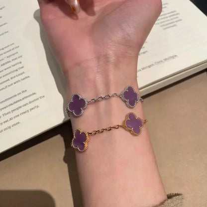 [Dawnora Jewelry] CLOVER 5 MOTIF VIOLET BRACELET COLLECTION