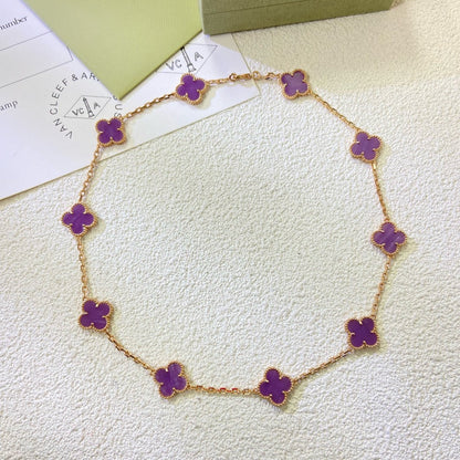 [Dawnora Jewelry Jewelry]CLOVER 10 MOTIFS  PURPLE VIOLET  NECKLACE