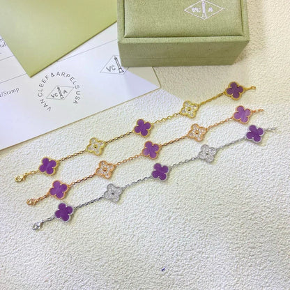 [Dawnora Jewelry] CLOVER 5 MOTIF VIOLET BRACELET COLLECTION