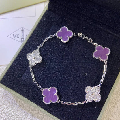 [Dawnora Jewelry] CLOVER 5 MOTIF VIOLET BRACELET COLLECTION