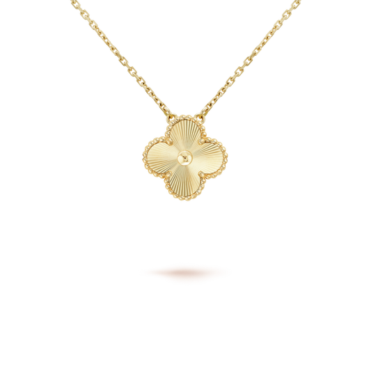 [Dawnora Jewelry]CLOVER 15MM LASER NECKLACE AND BOX