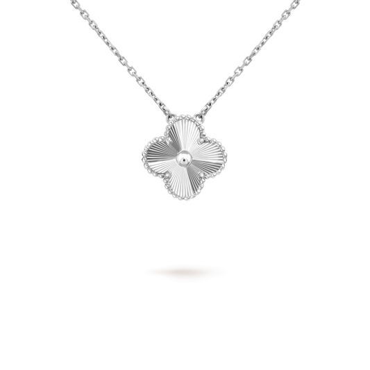 [Dawnora Jewelry]CLOVER 15MM LASER NECKLACE SILVER