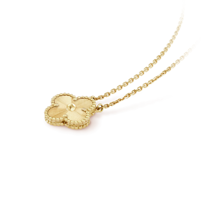 [Dawnora Jewelry]CLOVER 15MM LASER NECKLACE
