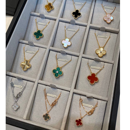 [Dawnora Jewelry]CLOVER 15MM LASER NECKLACE