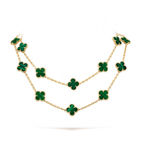 [Dawnora Jewelry]CLOVER 20 MOTIFS MALACHITE GOLD