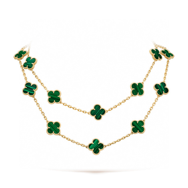 [Dawnora Jewelry]CLOVER 20 MOTIFS MALACHITE GOLD