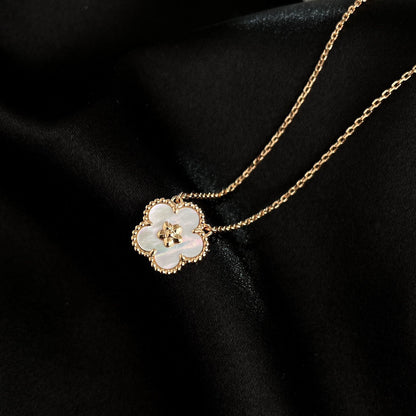 [Dawnora Jewelry]LUCKY  WHITE MOP  PLUM BLOSSOM NECKLACE