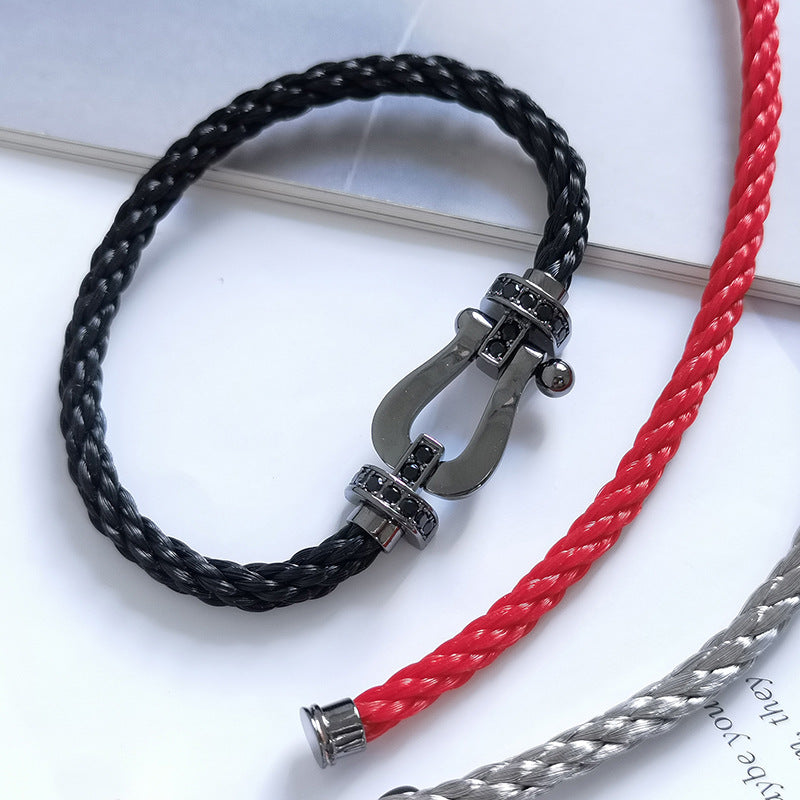 [Dawnora Jewelry]FORCE LARGE SERIES HORSESHOE BLACK SAMURAI BRACELET
