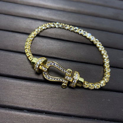 [Dawnora Jewelry]FORCE  LARGE HORSESHOE FULL DIAMOND TENNIS BRACELET