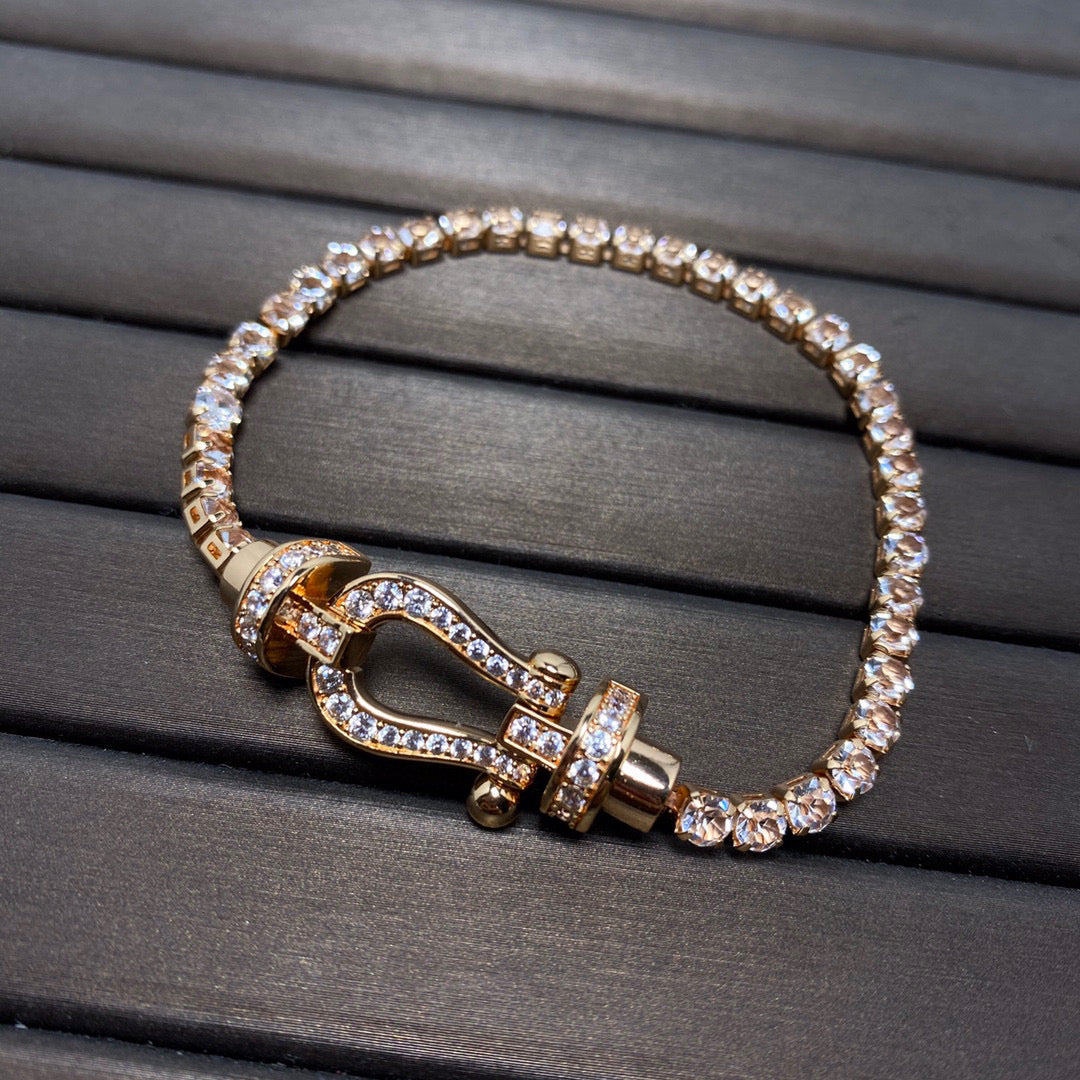 [Dawnora Jewelry]FORCE  LARGE HORSESHOE FULL DIAMOND TENNIS BRACELET